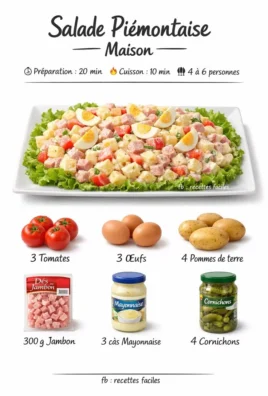 Recette de Salade Piémontaise Maison avec ingrédients frais et savoureux.