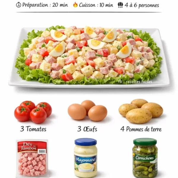 Recette de Salade Piémontaise Maison avec ingrédients frais et savoureux.