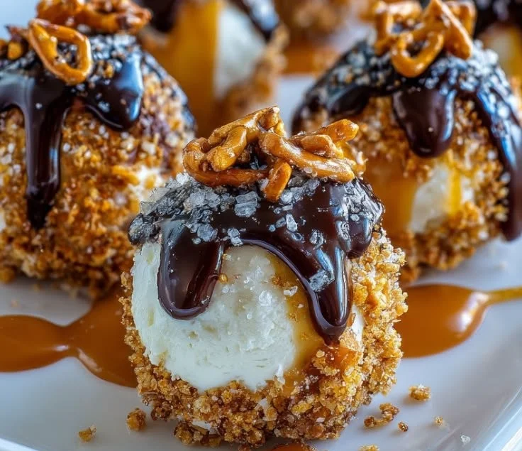 Salted Caramel Pretzel Cheesecake Balls