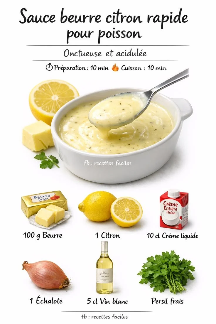 Sauce beurre citron rapide pour poisson