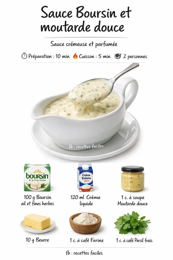 Sauce Boursin et moutarde douce