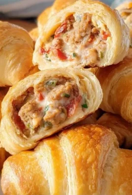 Sausage Cream Cheese Crescent Rolls served on a platter