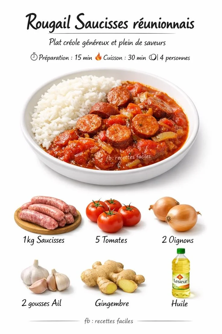 Sausage Rougail from the island of La Réunion