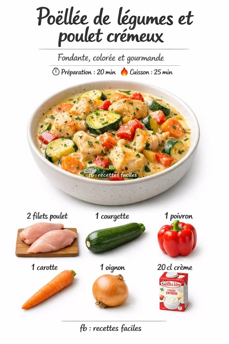 Sautéed Vegetables and Creamy Chicken