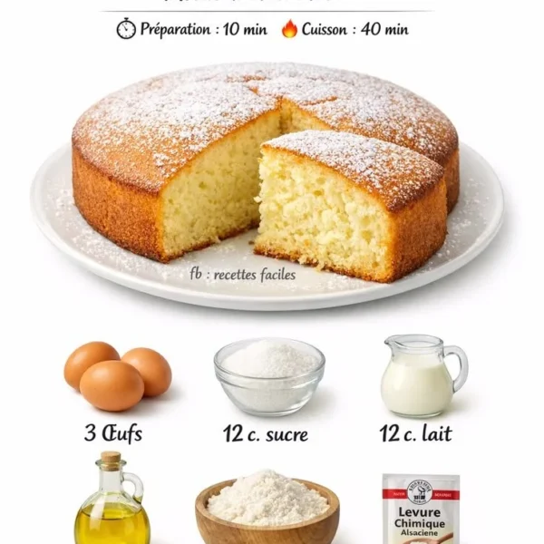 Recette de gâteau italien simple avec 12 cuillères à soupe d'ingrédients