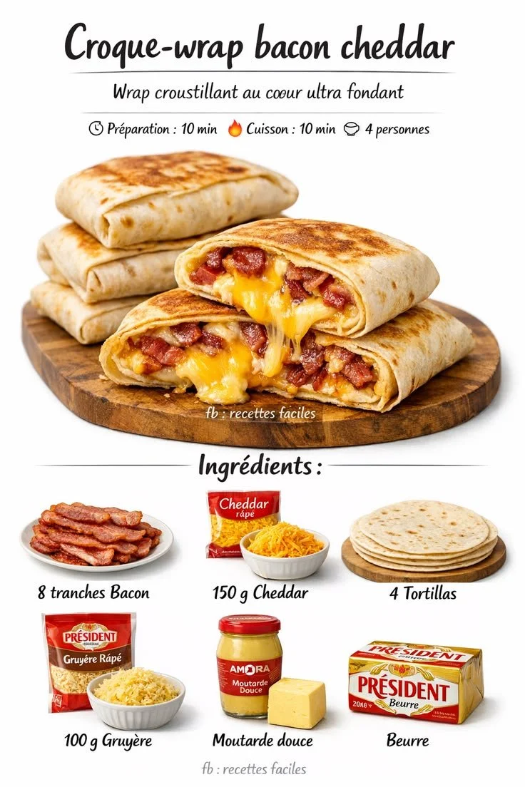 Smoked Bacon and Cheddar Croque-Wrap with Sweet Mustard