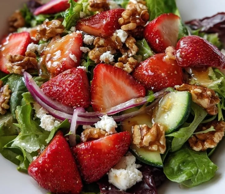 Spring Strawberry Walnut Crunch Salad