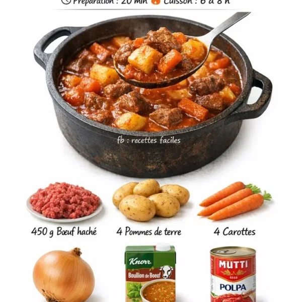 A bowl of hearty Stew of the Poor, showcasing colorful vegetables and tender meat.