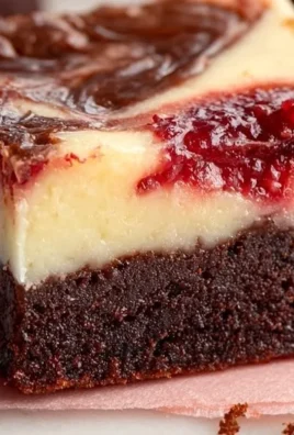 Delicious Strawberry Cheesecake Brownies on a white plate with fresh strawberries