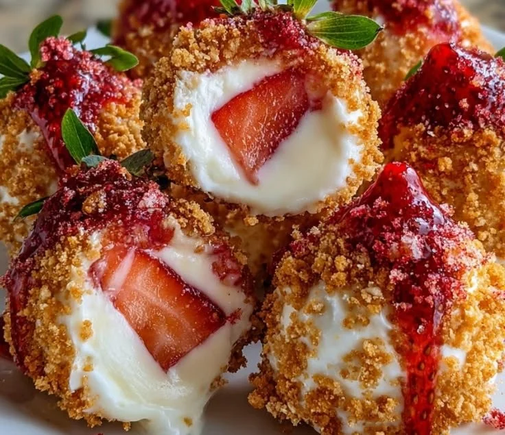 Strawberry Crunch Cheesecake Bites