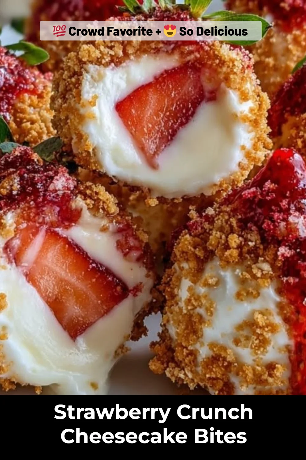 Strawberry Crunch Cheesecake Bites