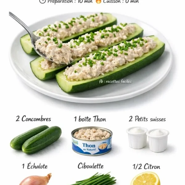Stuffed cucumbers filled with tuna for a healthy appetizer