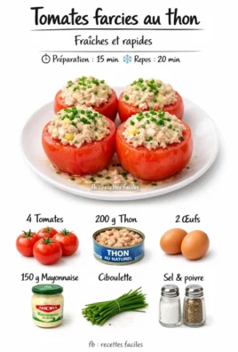 Stuffed tomatoes filled with tuna and fresh ingredients