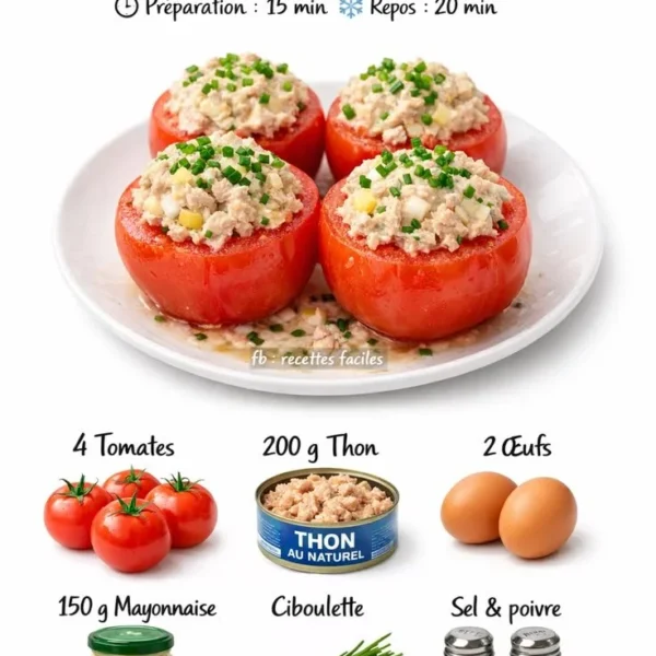 Stuffed tomatoes filled with tuna and fresh ingredients