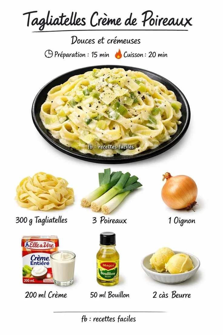 Tagliatelle with Leek Cream