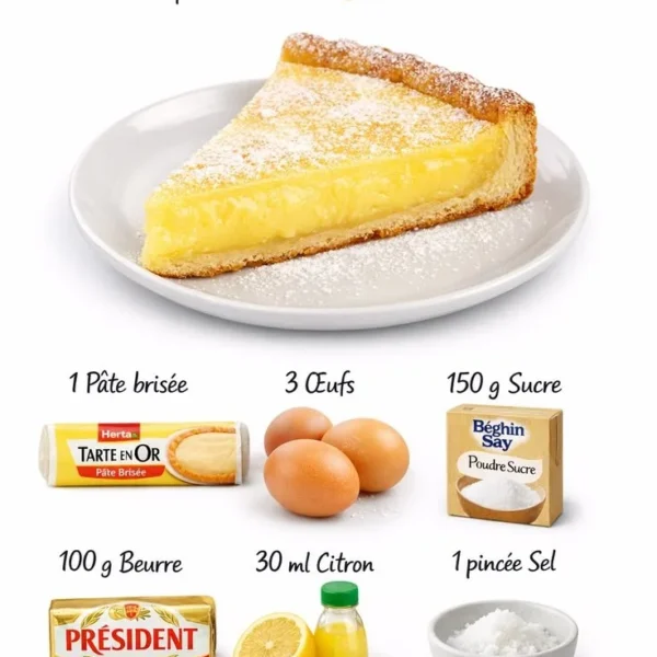 Tarte au citron fondante et express, un dessert délicieux et rapide à préparer.