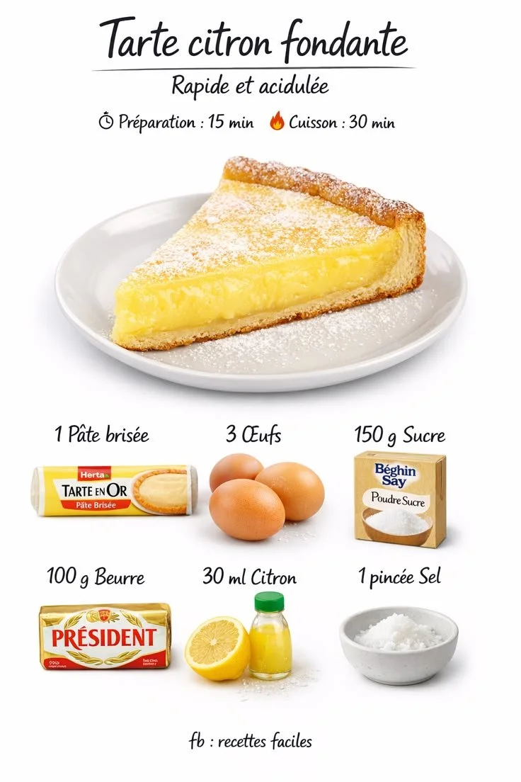 Tarte au citron fondante & express