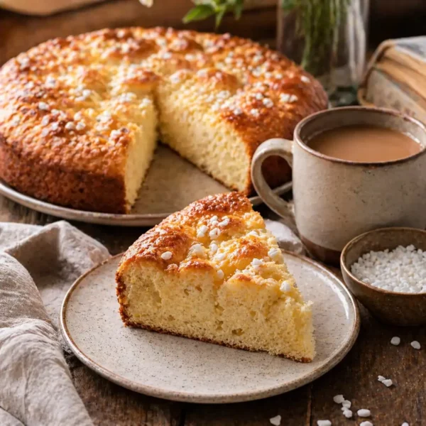 Tarte au sucre moelleuse traditionnel du Nord, délicieuse et sucrée.