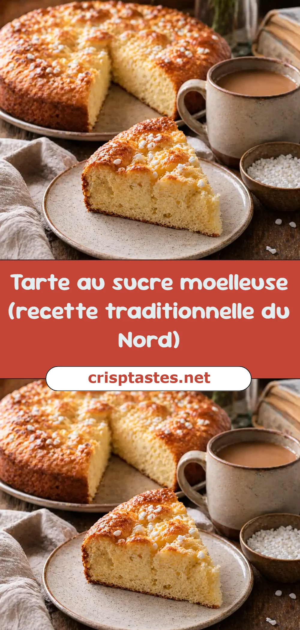 Tarte au sucre moelleuse (recette traditionnelle du Nord)