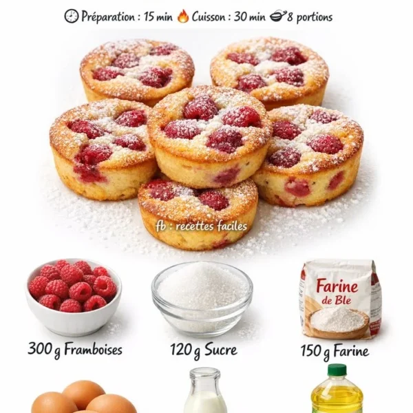 Tartelettes framboises sans pâte, un dessert léger et délicieux