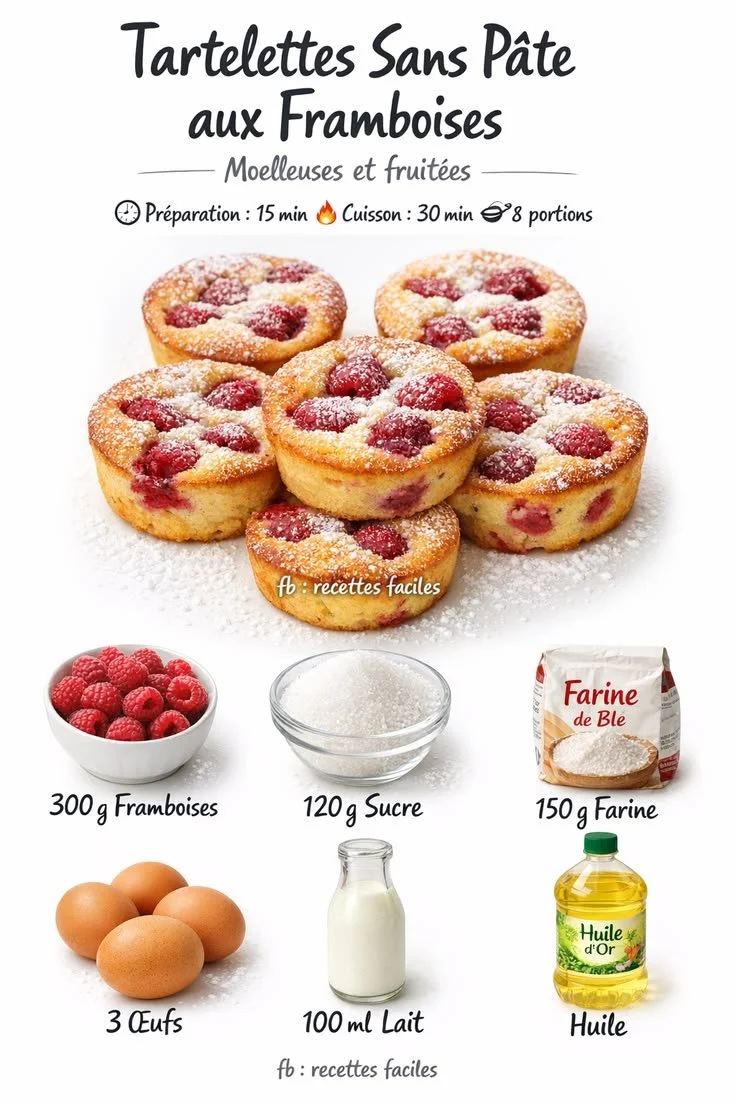 Tartelettes Sans Pâte aux Framboises