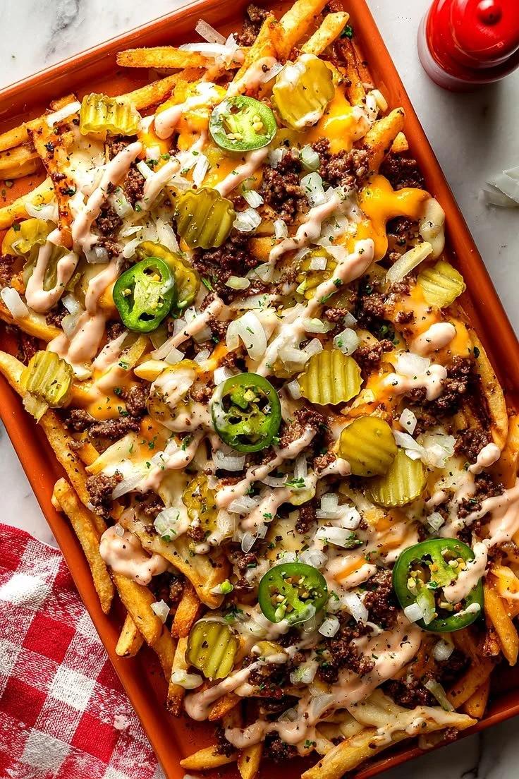 Tasty Smash Burger Fries