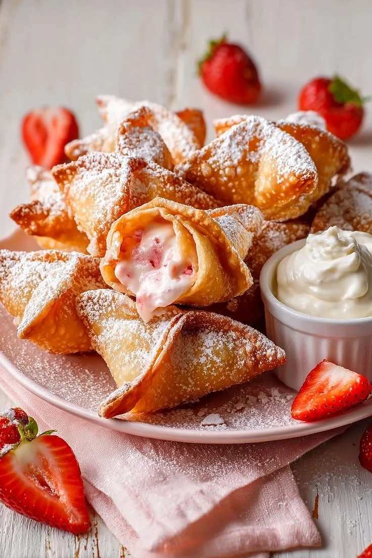 Tasty Strawberry Cheesecake Wontons