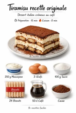 Delicious slice of original tiramisu dessert with espresso and mascarpone