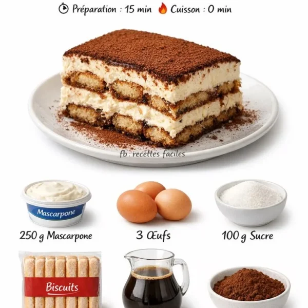 Delicious slice of original tiramisu dessert with espresso and mascarpone