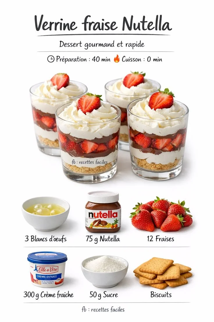 Verrine fraise Nutella