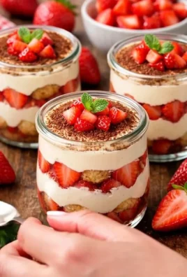 Verrines de mascarpone avec fraises fraîches pour un dessert délicieux