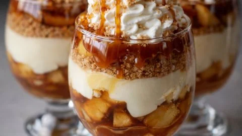 Verrines Pommes Caramel Chantilly